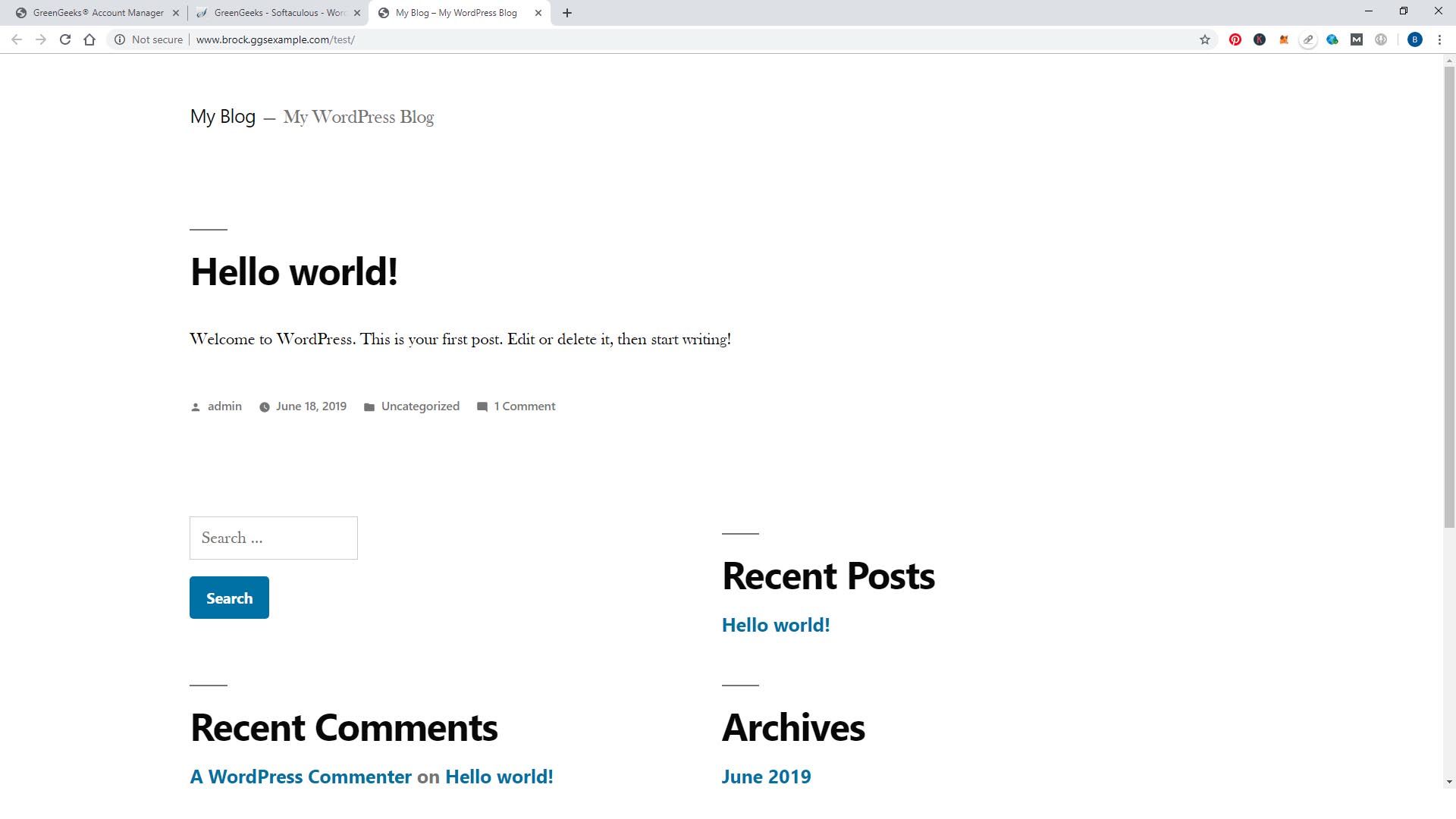 Instalación de WordPress vacía