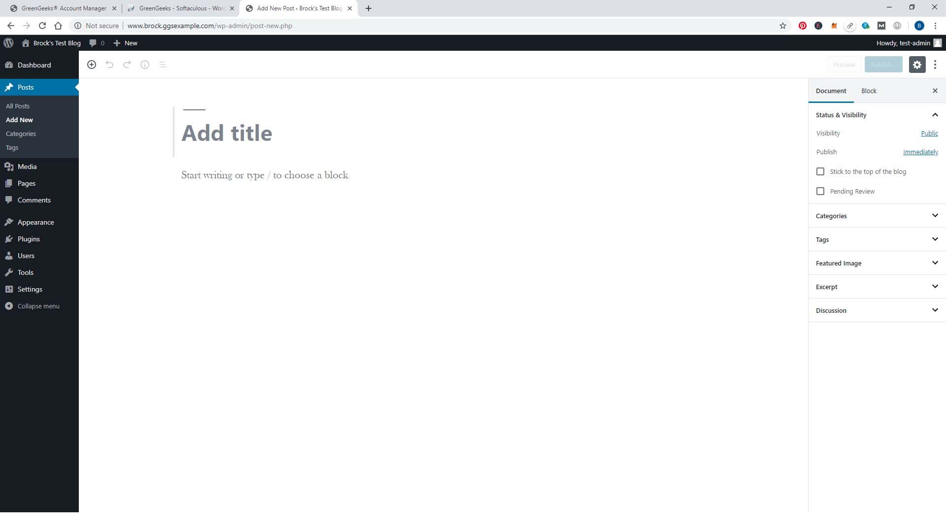 Área de Entradas en WordPress