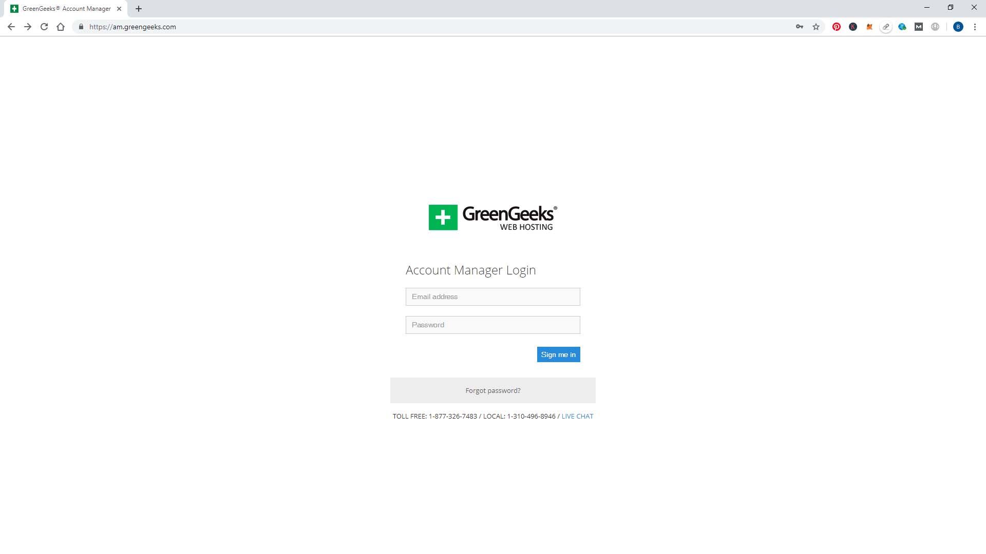 Acceso al Administrador de Cuenta de GreenGeeks