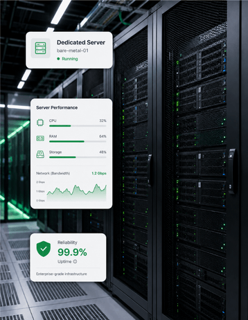 Racks de servidores del centro de datos de GreenGeeks