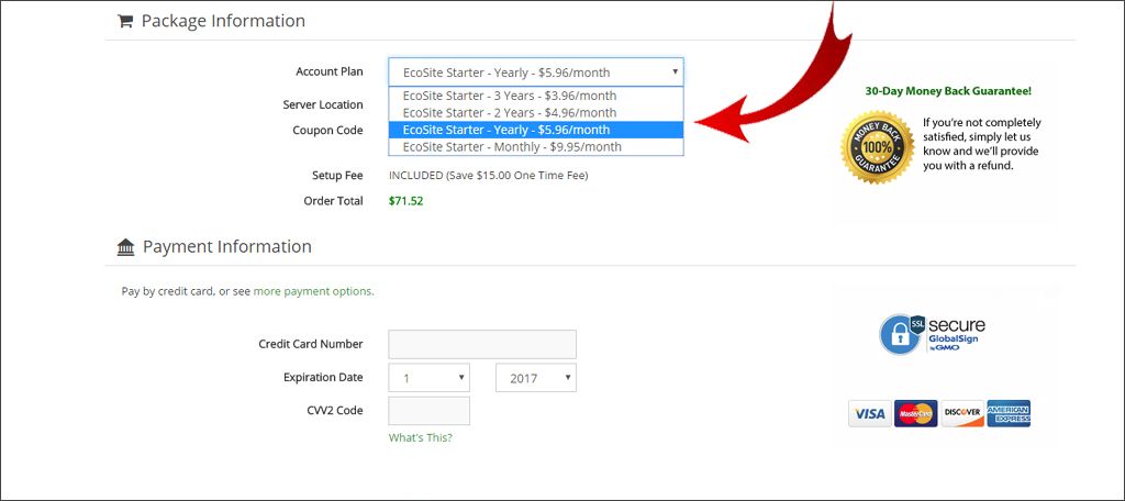 Selecciona tu plan de hosting