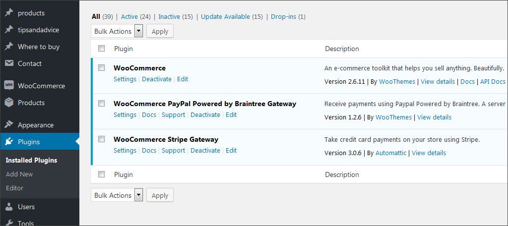 Instala y activa los plugins elegidos