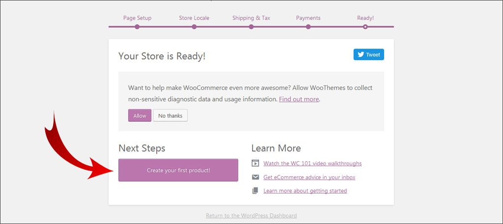 Configuración de WooCommerce completada