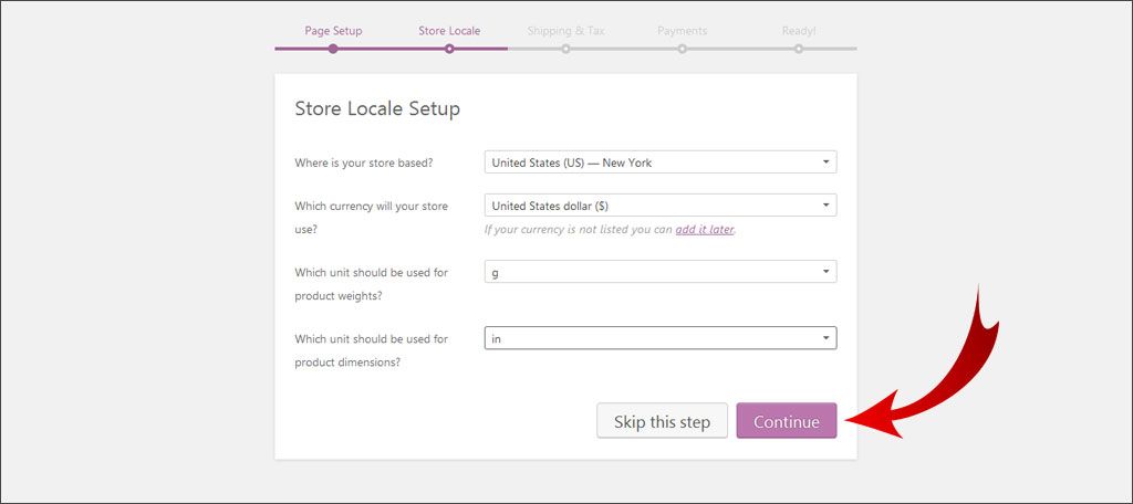 Configura la ubicación, la moneda y las medidas de la tienda